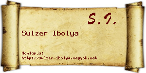 Sulzer Ibolya névjegykártya